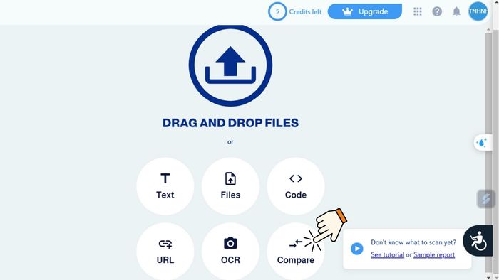 Hướng dẫn so sánh hai file Word trực tuyến bằng CopyLeaks - Bước 2
